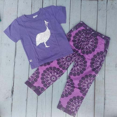 Kids Pajama Sets (T-shirt & Kanga Trousers)