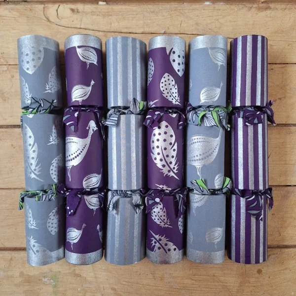 Silver Christmas Crackers 009 (set of 6)